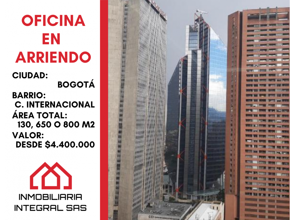 Oficina en Arriendo - Bogota - Centro Internacional - 850 m2