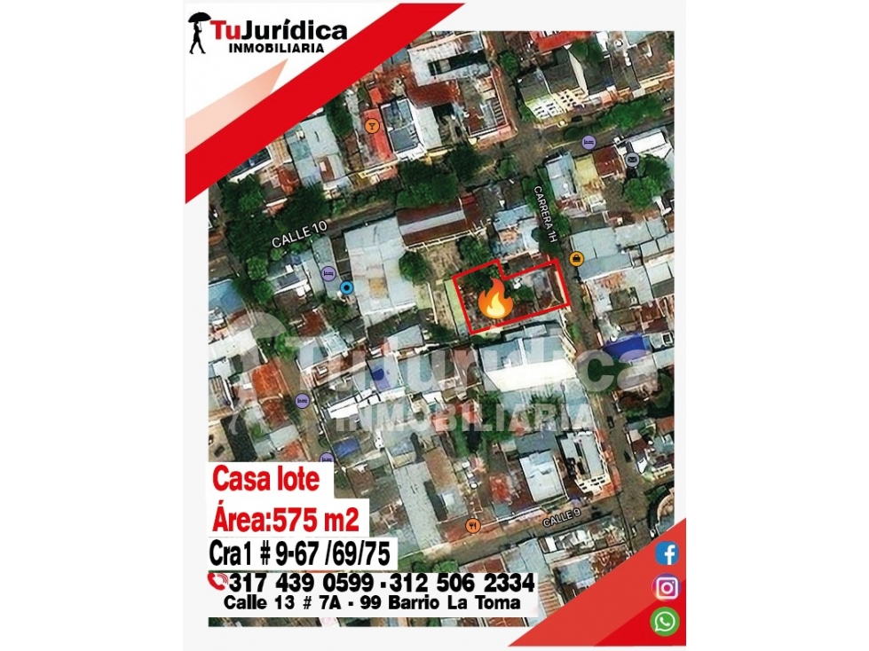 SE VENDE CASA LOTE  EN EL CENTRO DE NEIVA (HUILA - COL) 575M2