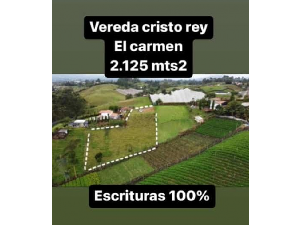 Venta de lote en el Carmen de Viboral.