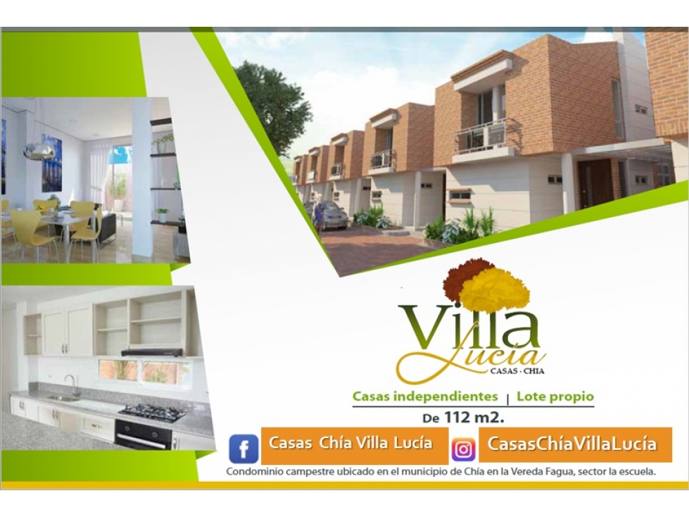 CASAS EN VENTA Y ARRIENDO CHIA EN VILLA LUCIA PARA ESTRENAR