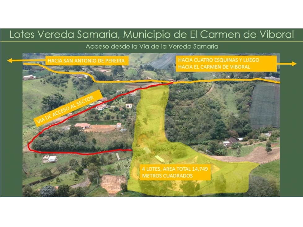 Venta de Lotes en el Carmen de Viboral, Vereda Samaria