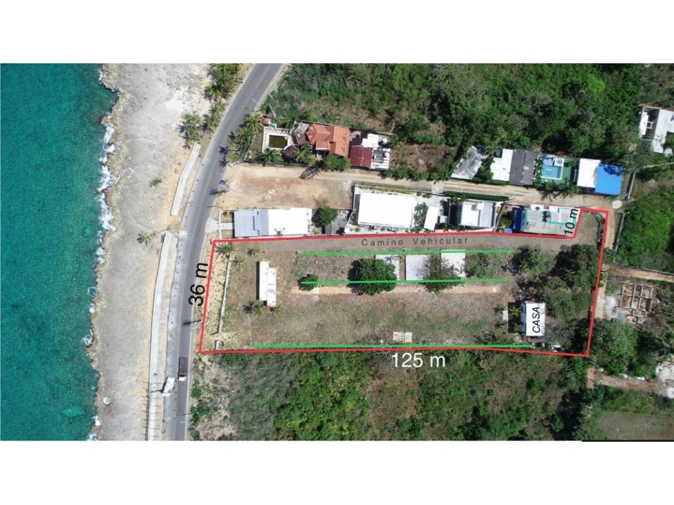 CASA LOTE EN VENTA EN SAN ANDRES ISLAS FRENTE A LA PLAYA