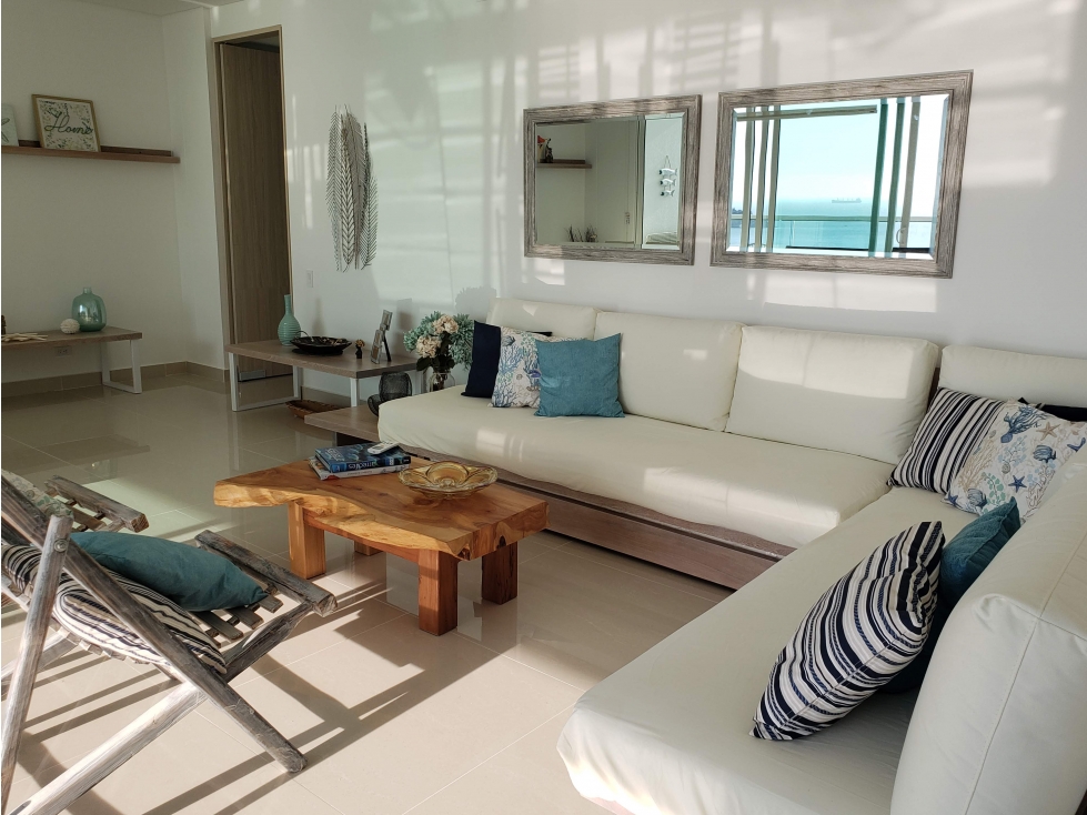 VENTA APARTAMENTO AMOBLADO PRIMERA LINEA DE PLAYA - RODADERO SUR