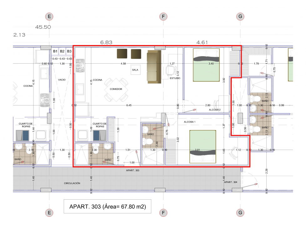 VENTA APARTAMENTO NUEVO 303 (SOBRE PLANOS), ED. SAN JOAQUIN, LA UNIÓN