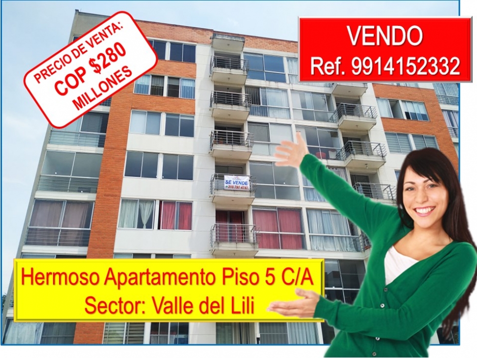 ESPECTACULAR APARTAMENTO PISO 5 C/A - VALLE DEL LILI