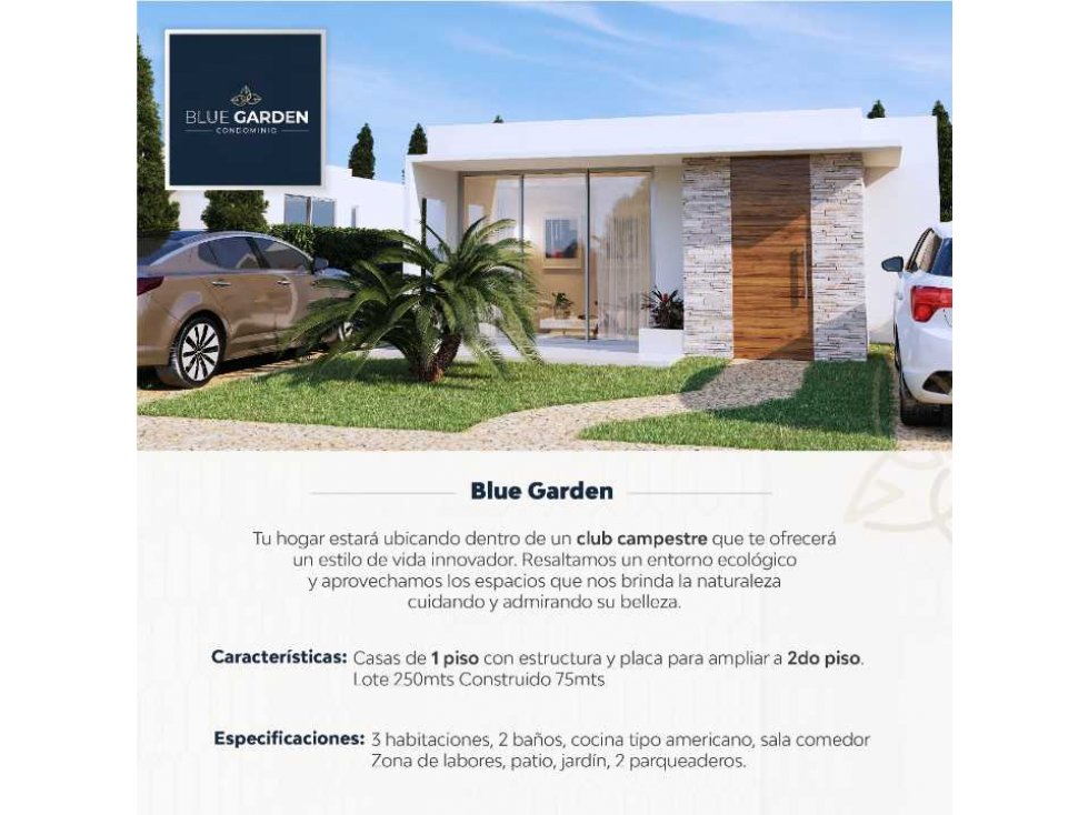 Proyecto sobre planos Blue Garden en Turbaco bolivar.  Club campestre
