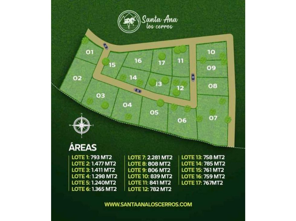 Se vende lote en la urbanización Santa Ana de los Cerros