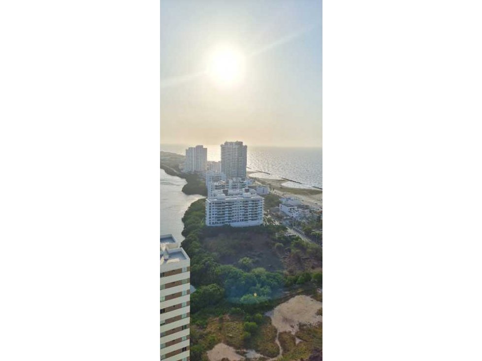 Venta de apartamento último piso vista al mar edificio  en Cabrero ctg