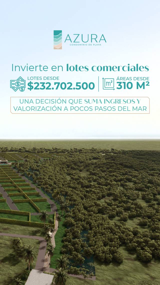 Lotes en Venta en AZURA Condominio de Playa en Tolu